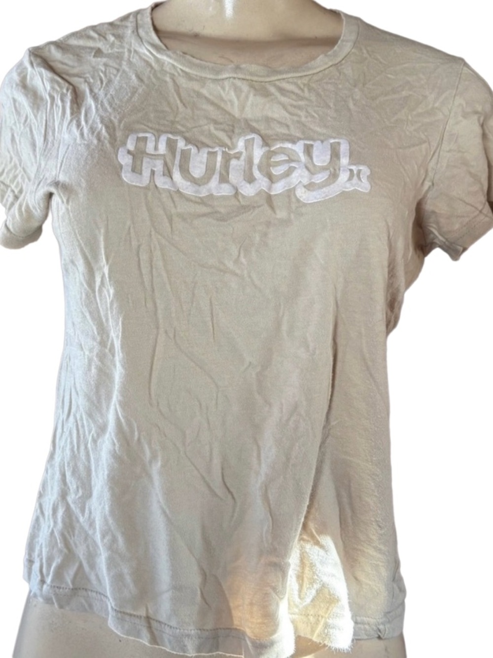 Vintage Hurley Women's Cream/WhiteShort Sleeve Tee.